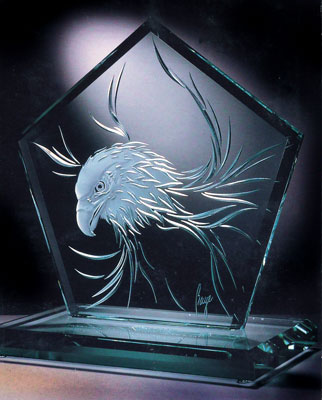 Etched glass corporate award
