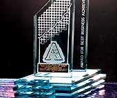 Etched glass corporate award